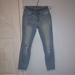 refuge Light Wash Distressed Skinny Jeans